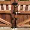 iron work on gate incl drop bolt, cays lock and ring latch black - tarmec and croft fencing and gates ltd 01797 224848 - Copy