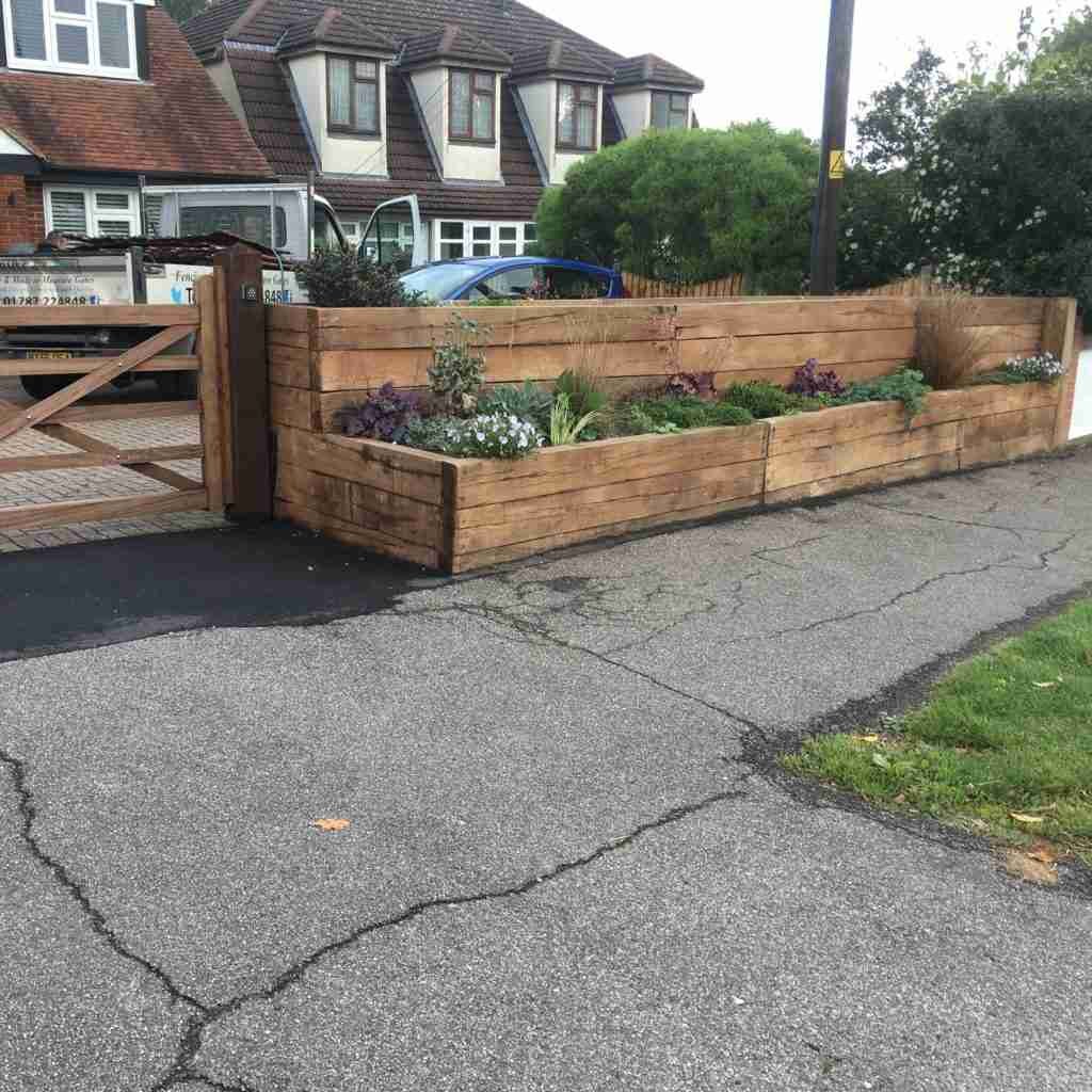 Raised Planters and gate Essex and Suffolk Supplied and Fitted Tarmec and Croft 01787 224848
