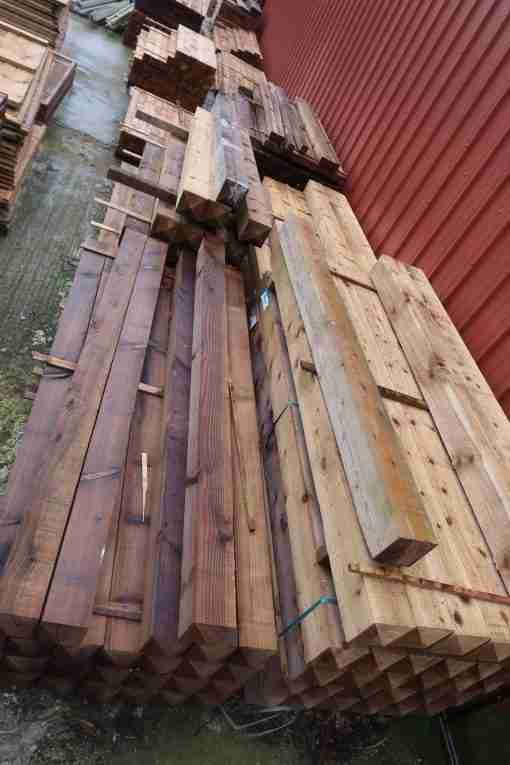 pointed top posts timber softwood - earls colne fencing materials supplier yard pic - tarmec and croft fencing and gates ltd 01787 224848