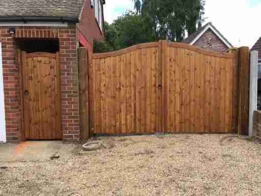 Bow Top essex Gate automated with matching side gate Tarmec and Croft