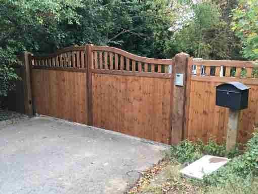 Colne Valley Driveway Gates with matching fencing Tarmec and Croft Fencing and Gates Ltd