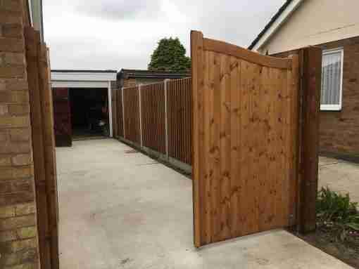 Fully enclosed Garden with solid timber driveway gates Tarmec & Croft 01787 224848