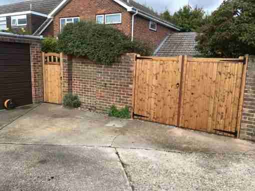 Straight Top Softwood Gates Opening Outwards - Tarmec and Croft