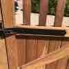 adjustable hook and band black on side gate - tarmec and croft fencing and gates ltd 01787 224848