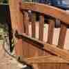 adjustable hook and band nblack on light brown treated gates - tarmec anf croft fencing and gates ltd 01787 224848