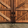black drop bolt pair on softwood gates - tarmec and croft fencing and gates ltd 01787 224848