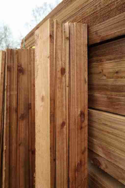 featheredge fencing materials - side view upright stacked - tarmec and croft fencing and gates ltd 01787 224848