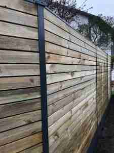 Durapost with slatted panels Tarmec and Croft 01787 224848