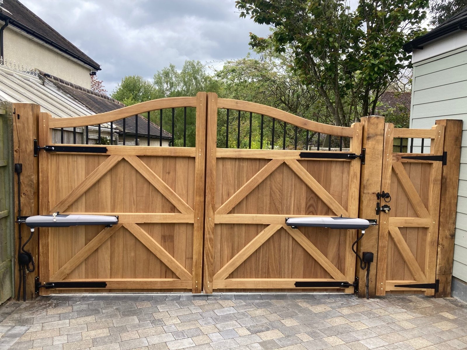 Iroko driveway gate fitted in Essex