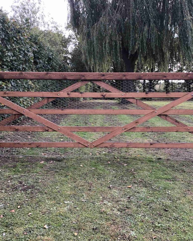 Tiptree 5 Bar Gate treated softwood Tarmec and Croft Fencing and Gates Ltd 01787 224848