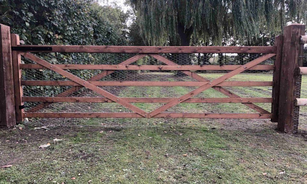 Tiptree 5 Bar Gate treated softwood Tarmec and Croft Fencing and Gates Ltd 01787 224848