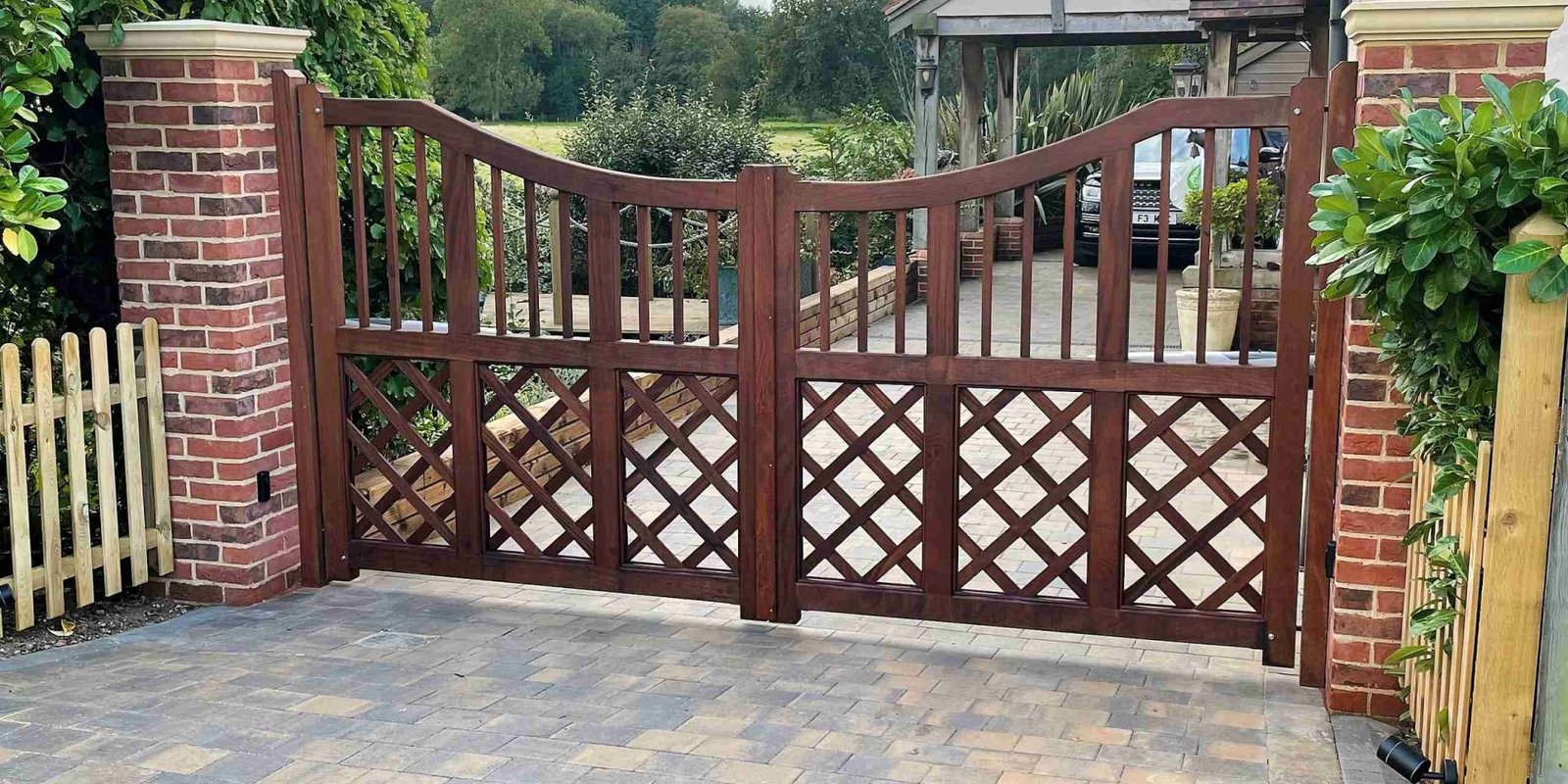 Bespoke Hardwood Driveway Gates Essex Tarmec and Croft 01787 224848