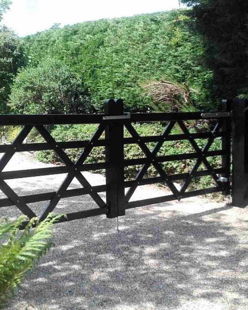 black Tiptree 5 bar gates - tarmec and croft fencing and gates ltd 01787 224848